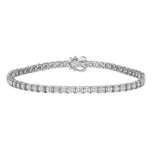 4.00 CT Natural Diamond Illusion Set Tennis Bracelet G SI 14K White Gold 7''